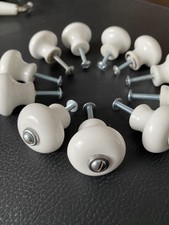 11x IKEA Lindsdal KÜCHE Griff KNOPF  Keramik PORZELLAN Landhaus SHABBY CHIC weiß