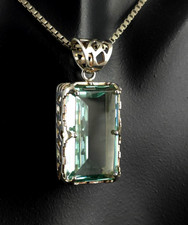 Anhänger Silber 925 Edelstein blau XL älter mit Kette - prächtig & ausgefallen