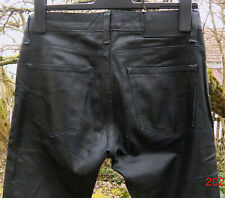 * TOP - wie NEU * H&M Sexy Skinny Coated Waxed High Jeans schwarz W 28 L32 S 36