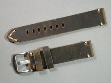 Handgefertigtes Retro-Stil Band für Apple Watch 20mm ital.  Rindsleder 7712