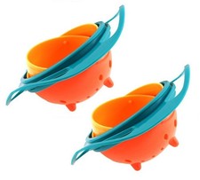 2 x Auslaufsichere Kreiselschüssel Baby Kinder teller Geschirr 360° Babyschüssel