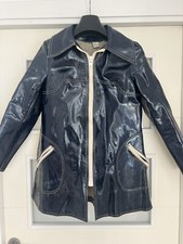 Retro Regenmantel Lackmantel Regenjacke PVC Lackjacke Vintage 60/70er