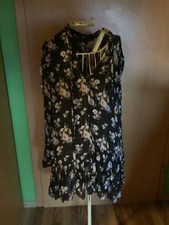 schwarze lange Bluse mit buntem Blumenmuster Gr. M von Zara Woman