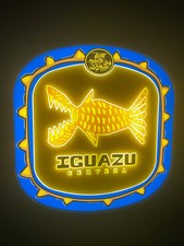 Iguazu Cerveza Bier Leuchtreklame Leuchte Hai Fisch 50 x 50 x 10 cm - NOS