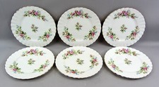 Royal Albert Moss Rose - 6" Beilagen Brotteller x 6 Bone China geriffelt Goldrand