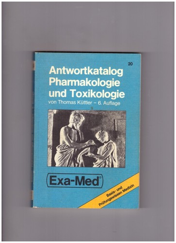 Antwortkatalog pharmakologie - antwortkatalog,