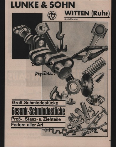Witten werbung 1938 lunke - witten,, 1938,