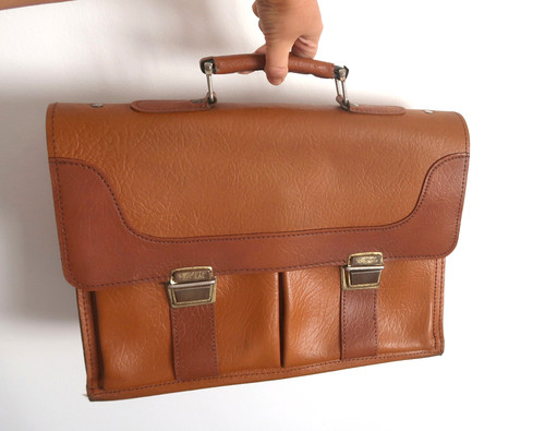 Leder aktentasche cognac - aktentasche,