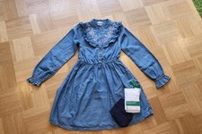 ? Mädchen Jeanskleid Größe 134 & 2 Benetton Feinstrumpfhosen