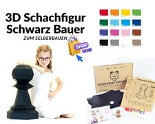 3D Schachfigur Schwarz „Bauer“ aus Karton zum Selbstbauen DIY Schach Dekoration