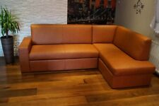 Cognac Echtleder Ecksofa Couch