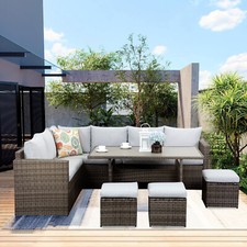 MeXo Polyrattan Gartenmöbel Essgruppe Lounge Sitzgruppe Gartenset Rattanmöbel