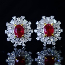 18K Gold Pigeon Blood Ruby and