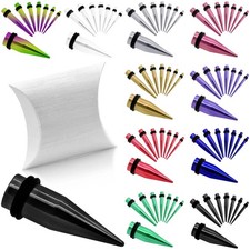 Edelstahl Dehnstäbe Dehnstab Taper Dehnungsstab bis 10mm Set + Etui Geschenkbox