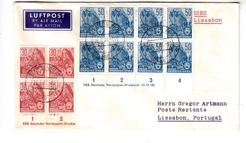Ddr luftpost briefkuvert nach - ddr,