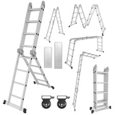 Klappleiter Innen Teleskopleiter Teleskop Gerüstleiter Mehrzweckleiter 4x4/4x5