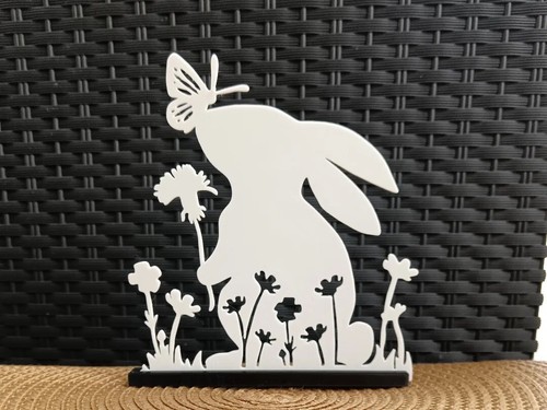 Osterhase mit blumen skulptur - blumen,