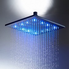 40cm Groß LED Edelstahl Duschkopf Regendusche Deckenbrause Quadrat Kopfbrause
