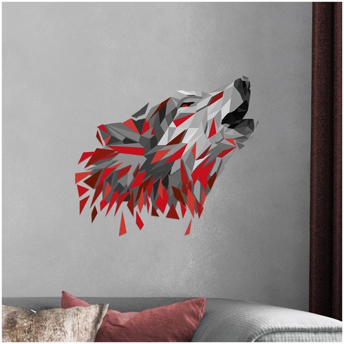 Wandtattoo polygon wolf - wandtattoo,