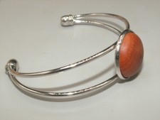 Armreif Armspange Holzschmuck Zwetschgenholz Inlay Holz  K168