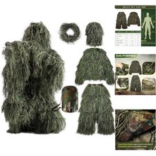 Ghillie Suit, 5-teilige 3D Camouflage Anzug Jagdbekleidung, Tarnanzug für Jag...