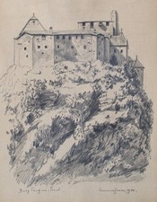 Fritz Berger Zeichnung Burg