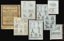 c1830 Musterbuch Möbel des Klassizismus Parkett Türen Fenster Vorlagen-Katalog