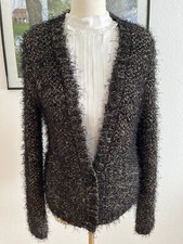 Selected Femme elegante Strickjacke schwarz mit Lurexgarn Gr. M 36 38