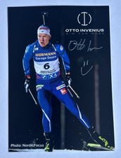 original sign. Autogrammkarte Biathlon Otto Invenius