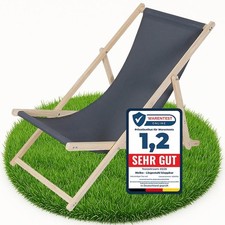 Sonnenliege Anthrazit Holz