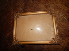 hochwertiger alter Bilderrahmen Messing patiniert gewölbtes Glas