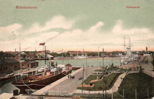 Wilhelmshaven hafenpartie - ak, wilhelmshaven,