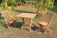 3tlg. Premium Teak Balkon Set