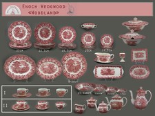 Enoch Wedgwood "Woodland" Teile zur Wahl teller tasse rot england keramik platte