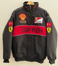 Vintage Black Ferrari F1 Racing Embroidery Jacket Jacke bomberjacke M L