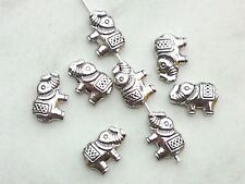 10x Metall Perlen Elefant