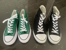 CHUCKS 2 Paar LOW und HIGH Schwarz & Grün Gr. 41