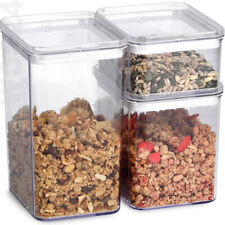 3er SET Gewürz Vorrat Behälter Dose Tee Kaffee stapelbar eckig Kunststoff Deckel