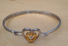 Diamant Armreif, Herz Form, Silber