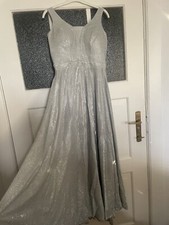 Abendkleid Schleppe Silber A