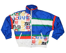 MARCEL CLAIR vintage 90s Trainingsjacke L 44/46 Bunt color blocks Schrift Jacke