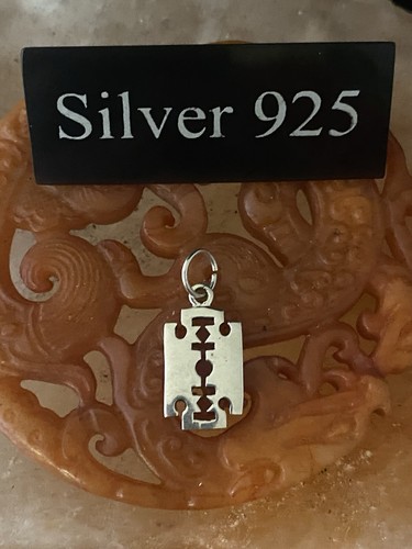 Silber rasierklingen anhänger - silber,