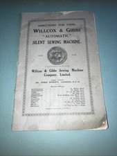 ANTIKE WILLCOX & GIBBS NÄHMASCHINE ANWEISUNGEN 32 SEITEN FT