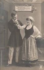 Alte Ansichtskarte 4780 - Da vertrank der Wanderknab´ Mantel, Hut und Wanderstab