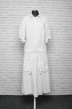 180 K28 BACKSTAGE LEINEN Kleid Gr. M stein kitt hellgrau Kurzarm LEINENKLEID