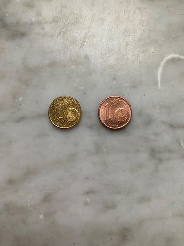 Euro cent münze goldfarben - 1,