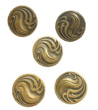5 Art Nouveau Buttons in Gold