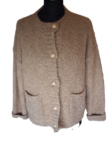 Bouclejacke beige goldene