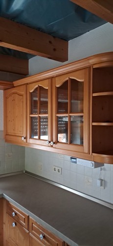 Einbauküche form holzoptik - einbauküche, l-form