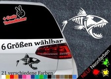 Skelett Fisch Shark Sticker -6 Größen 21 Farben- Unterwasser Megalodon Aquarium